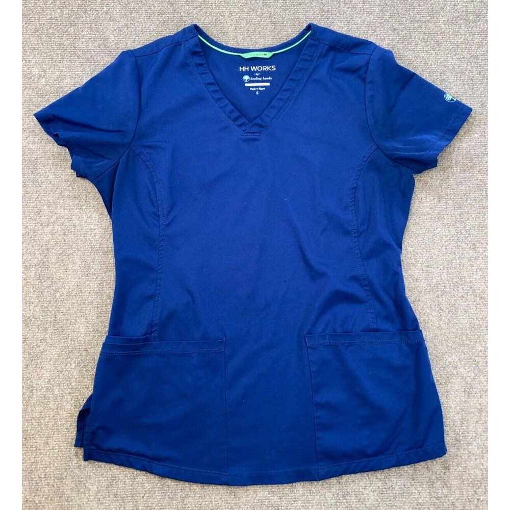 HH Works Healing Hands Scrub Top Womens S Monica V-Neck Solid
